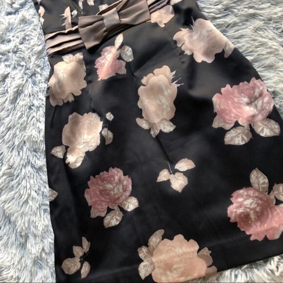 H&M Strapless Black Formal Floral Cocktail Dress - Picture 4 of 7